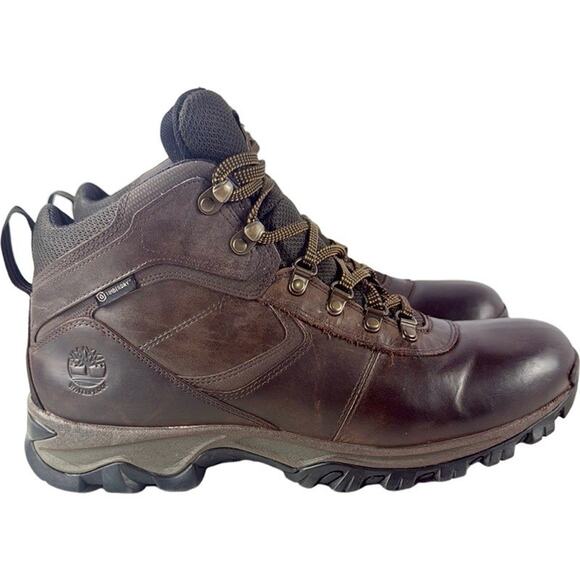 Timberland Mt Maddsen Mid Waterproof Hiking Boots Mens 12 Brown Leather Logo - Picture 3 of 12